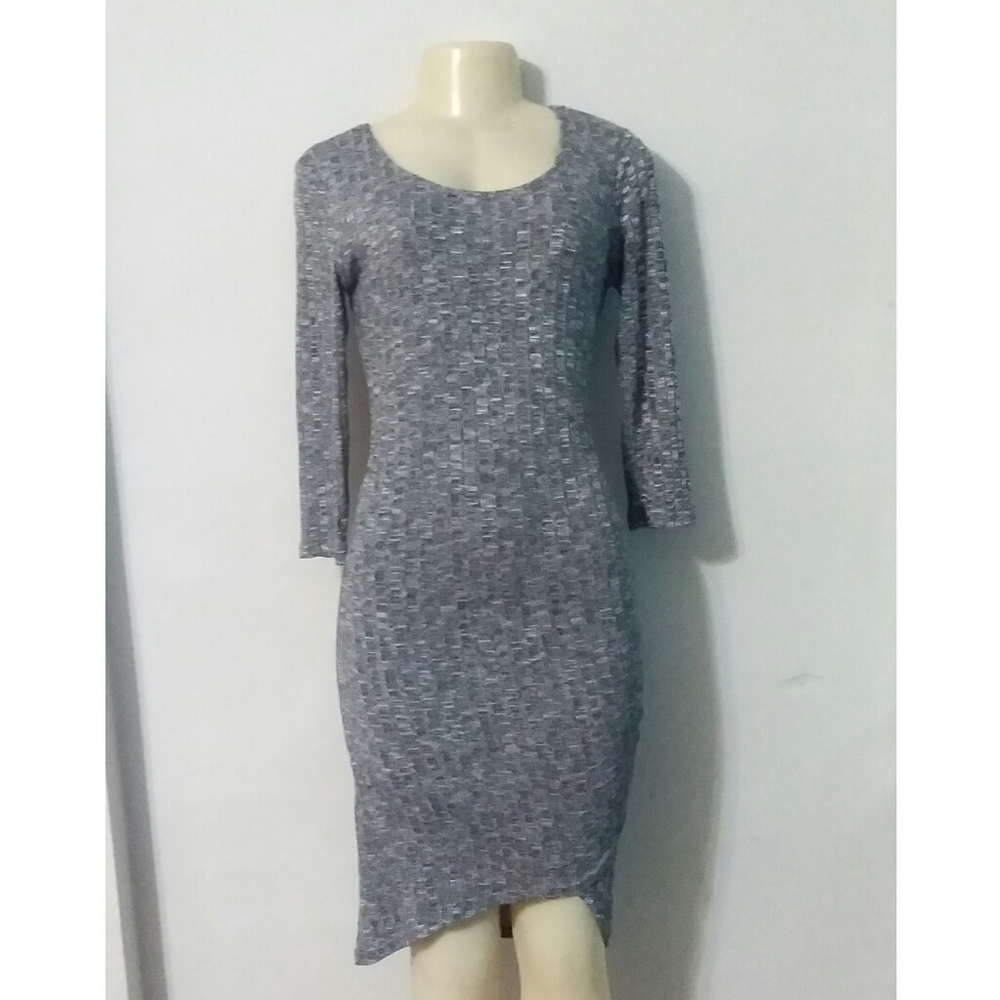 Derek Heart Marbled Gray Sweater Dress